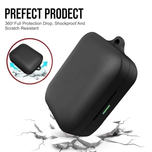 Image of Soft Silicone Case Cover Compatible for Realme Buds Air 7 | 7 Pro -Black.
