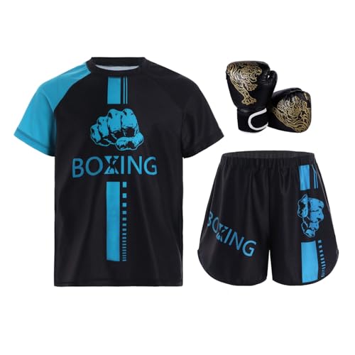 T-shirt de boxe enfant et short pour entraînement de kickboxing en club