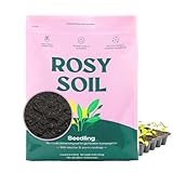 Rosy Soil Seedling Seed Starter Soil - Peat-Free Organic Potting Mix for Seeds, Cuttings, Microgreens- w/Worm Castings, Root-Boosting Biochar, Less Prone to Gnats, for Germination, Propagation - 4qt