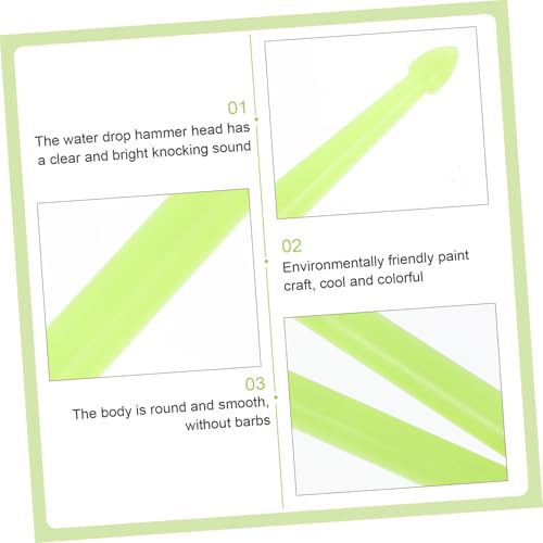 Baquetas Totority luminosas con LED verde fluorescente, 2 piezas, para bandas de marcha y kits acústicos, agarre cómodo que alivia la fatiga de las manos, ideal para principiantes y jóvenes bateristas miniatura 2