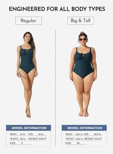 Image of Aleumdr Womens Textured One Piece Swimsuit Tummy Control Bathing Suit Tie Knot Cutout Swimwear