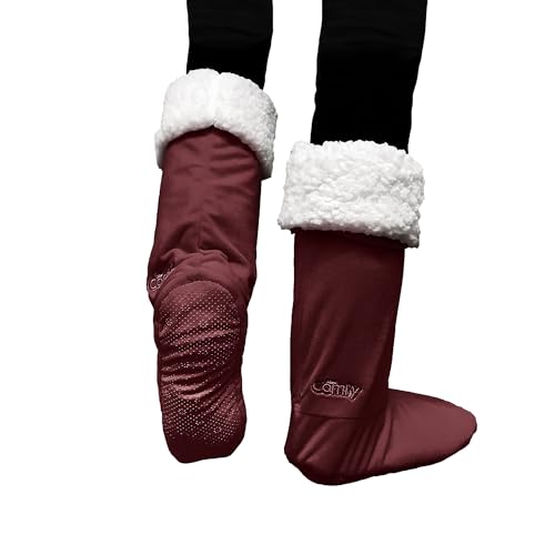 Image of THE COMFY For Your Feet - Soft Sherpa-Lined Slipper Socks As Seen On Shark Tank, Double Layered Non-Skid Sock With Grippers