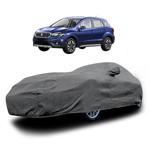 Image of Heavy-Duty Car Cover for Compatible with Maruti S Cross (2015 to 2025 All Models) Deluxe Car Protection Cover - Waterproof & UV-Resistant All-Season Exterior Protection