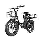 Freego Electric Bike for Adults, 1000W Peak Motor Ebike, 20' x 4.0 Fat Tire Step-Thru Electric Bicycle, 48V 25AH Removable Battery Commuter E Bike, 62Mile/28 MPH UL Certified