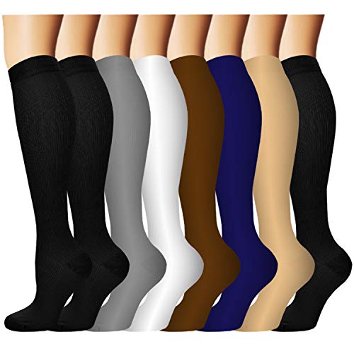 Compression Socks For Men & Women Circulation-Best For Medical Running Hiking Cycling 15-20 mmHg(L XL)