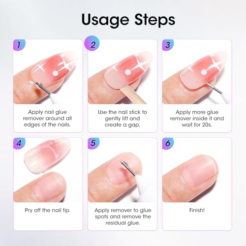Image of Gellen Press On Nail Remover: Pinpoint Glue Remover 2.03 Fl.oz, Non Acetone Gentle Press on Removal for Quick Dry Strong & Solid Glue, Gel Glue Off for Fake Nail Tip