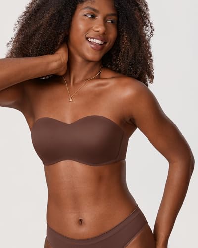 Image of DELIMIRA Women's Strapless Bra Minimizer Seamless Underwire Unlined Bandeau for Big Bust