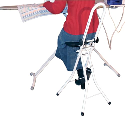 MSV Verstellbare Stehhilfe Sitzhilfe Stehsitz Bügelstuhl Bügelhilfe, Mehrfarbig