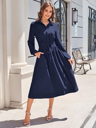 Image of ECOWISH Summer Maxi Dress for Women Casual Flowy V Neck Short Sleeve A Line Empire Waist Tiered Long Dresses with Pockets