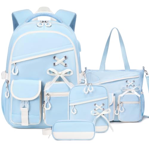 DIGOBAY Mochilas de fita com sacola azul