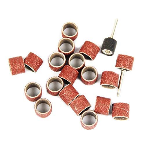 Ubersweet® 100pcs sanding drum sleeves 1/2 sand paper disc grinding wheel sandpaper abrasive wood polishing pad for demel drill woodworking : Other