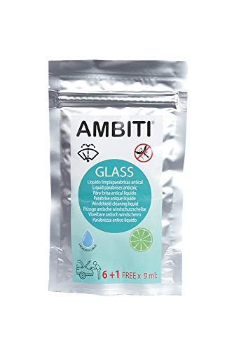 Ambiti Glass, monodose idrosolubili concentrate per il serbatoio del tergicristallo, anticalcare, zanzare, busta da 6+1 un.