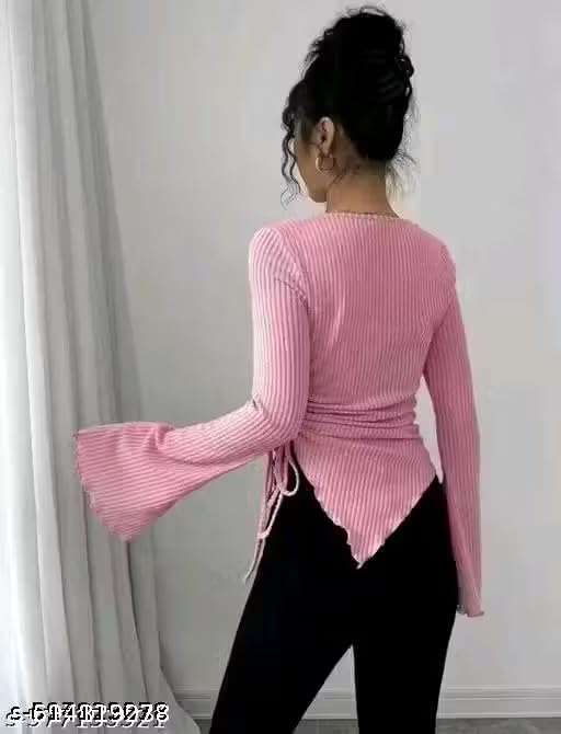 Image of Maa purnagiri Enterprise Trendy Flared Sleeve Unique top for Girls & Women | Polyester Fabric | Stylish Long Sleeve Casual Wear