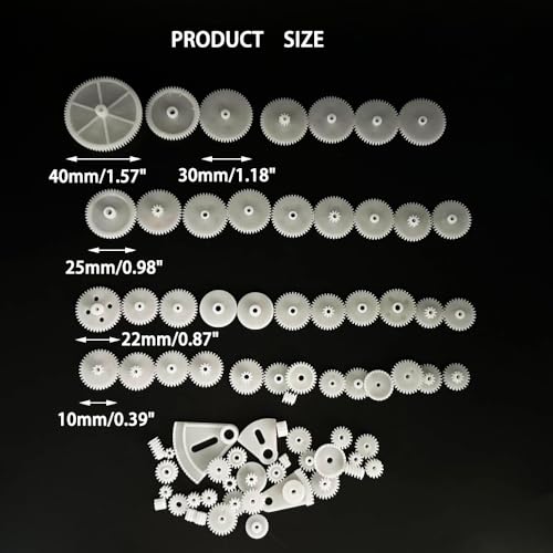 72PCS Small Motor Gears Plastic Gears for Motor RC Car Model Toy DIY Helicopter RC Toy Gear Replacement Module 0.5