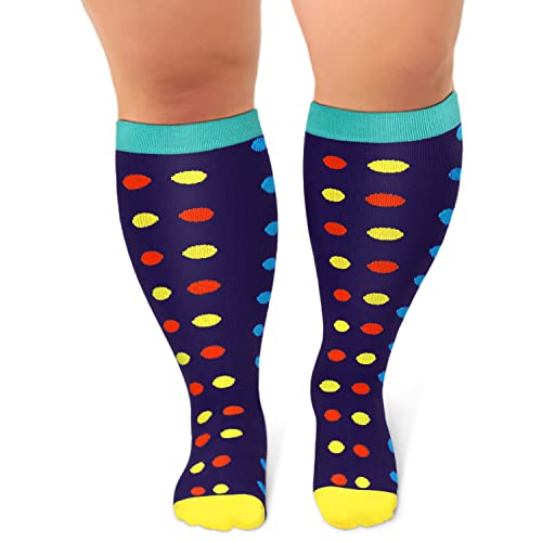 Plus Size Compression Socks Wide Calf for Women and Men 20-30 mmHg Extra Large for Circulation Support Recovery