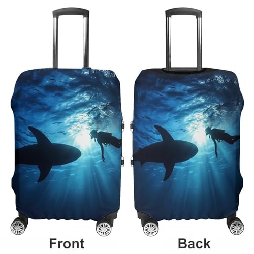 Freediver with Whale Shark Travel Luggage Cover Suitcase Protector Baggage Covers for Men Women L3
