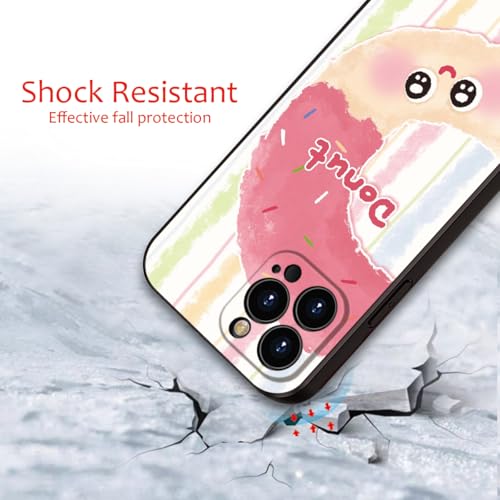 Donut Pattern Phone Case for iPhone 15 Pro Max - Pink Frosting with Colorful Sprinkles, Soft Cute Protective Cover for Girls & Women (B1-Cartoon Cute Donut)