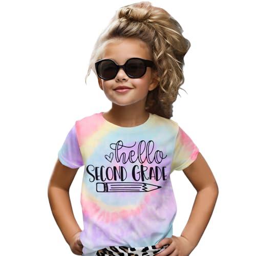 Image of MODNTOGA Kid Girl Boy First Day of School Shirt Back to School T-Shirt Hello Kindergarten 1st 2nd 3rd Grade Graphic Tee Tops