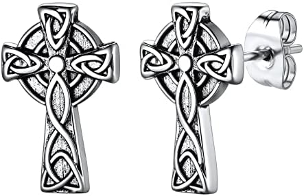 U7 Novelty Stud/Small Drop Earrings Collection for Women Men, Viking Celtic Wolf Ear Jewellery, Stainless Steel/Black/Gold Plated, Hypoallergenic, Send Gift Box