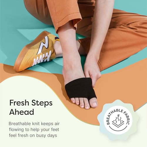 Image of ZenToes Metatarsal Pads for Women, Ball of Foot Gel Cushion Sleeve, Large | For Morton's Neuroma, metatarsalgia & sesamoiditis. Fabric foot pads cushion the ball of foot. Fits sneakers & most shoes