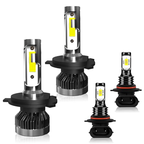 TSIANHUZY Fit for 2000 2001 2002 2003 2004 2005 2006 Toyota Tundra Light Combo,High Low Beam Fog Light Bulbs,6000K Lighting Spectrum,Aluminum Housing,Plug and Play,IP68 Pack of 4