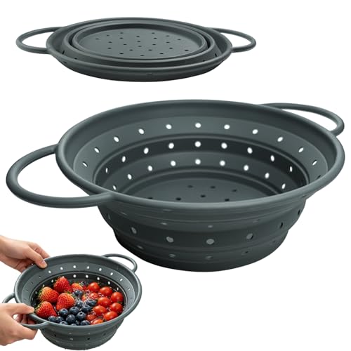 BMZXCH 28CM Colador de Escurridor Pasta Plegable Coladores Silicona Sin BPA