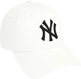 Boné Masculino Feminino Unissex Branco com Bordado Preto Ajustável Fechamento Fitão Strapback Aba Curva Baseball Casual