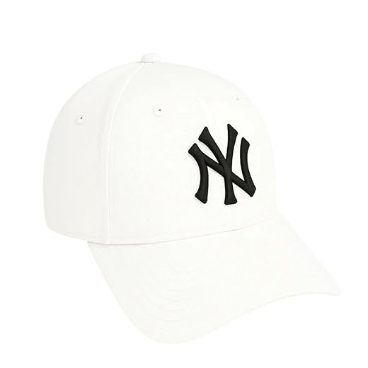 Boné Masculino Feminino Unissex Branco com Bordado Preto Ajustável Fechamento Fitão Strapback Aba Curva Baseball Casual