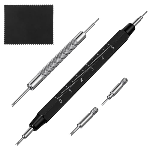 Larrel Spring Bar Tool for Watch Band 5Pcs Watch Band Spring Bar Tool Kit with Replacement Forks Cleaning Cloth Convenient Watches Strap Removal Tools for Removal Installation