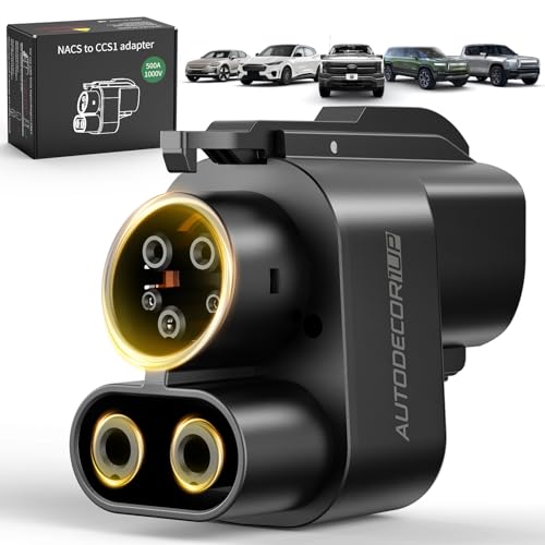 Autodecor 1Up NACS to CCS Adapter, 500A/1000V fit for V3/V4 Tesla Supercharger, Nacs DC Adapter Compatible with Ford, Rivian, GM, Volvo, Polestar, Nissan, Mercedes-Benz, Hyundai, Lucid, Kia, Genesis