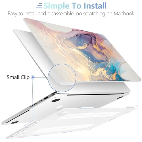 Image of MEEgoodo Case for MacBook Pro 14 inch (M5 /M4 /M3 /M2 /M1) Pro /Max 2026 2025 2024 2023 2021, Laptop Case Fit Model A3427 /A3426 /A3434 /A3112 /A3401 /A3185 /A2918 /A2992 /A2779 /A2442, Abtract Marble