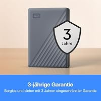 WD My Passport-Festplatte, funktioniert mit USB-C 5 TB (Mobile Festplatte, Passwortschutz, Backup-Software, USB 3.2 Gen 1, 3 Jahre Garantie) Siliziumgrau – Ansicht 8