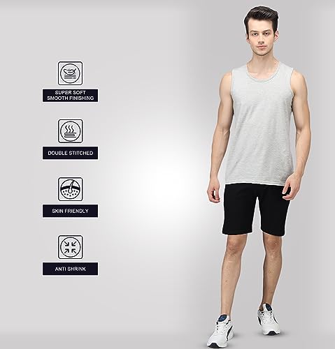 Image of Sleepynuts Regular Fit Terry Cotton Plain Shorts for Men