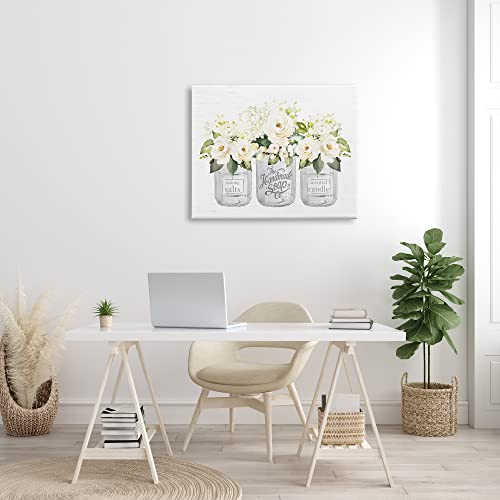Image of Stupell Industries 'White Roses Blooming Country Rustic Candle'| Canvas Art | Stupell Industries | 40 x 30 Inches, Easy to Hang and Sturdy, Made in USA, by Lettered and Lined