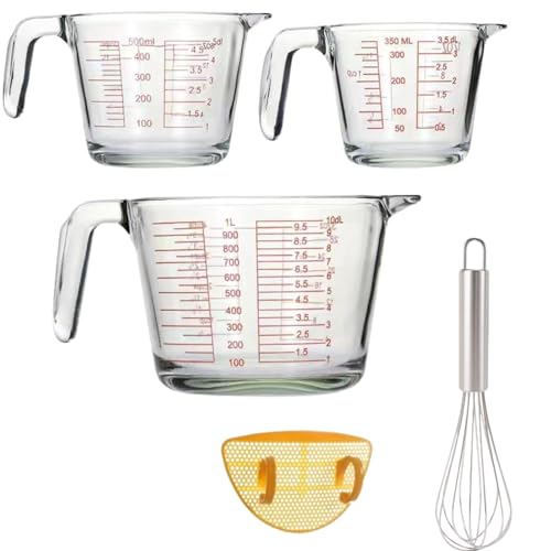 GOVNPJ Conjunto de copos medidores de vidro - Copos de borossilic...