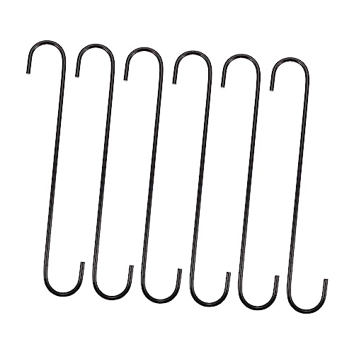 PHENOFICE Edelstahl S-haken 6 Stück 30cm Schwarz Für Garten Vogelhaus Blumentopf Laterne Aufhänger Outdoor Hängende Pflanzhalterung