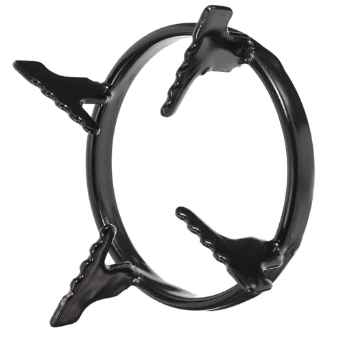 GETAJGHSD Soporte para Quemador de Gas Negro de Hierro, Rejilla Redonda Antideslizante para Cafetera Italiana, Compatible Estufa de Gas para Cocina Doméstica