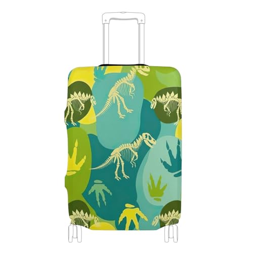 Joisal Dinosaur Skeletons Green Suitcase Covers for Luggage Protectors Protective Graphic Travel Suitcase Accessories, L, Fits 26-28 Inch Case