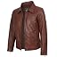 Mrk - Cognac Men Leather Jacket