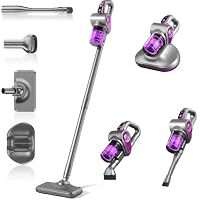 Cordless Vacuum Cleaner 15000pa, 4-in-1 Upright Handheld Stick Vacuum & Mattress Vacuum Cleaner with UV Light, Portable Lightweight Hoover Vacuum, Rechargeable Hoover Cordless for Home Car