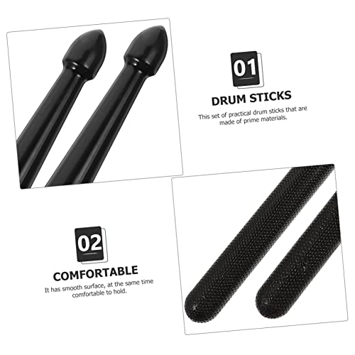 Set de 3 pares de baquetas de nailon negras para percusión miniatura 2