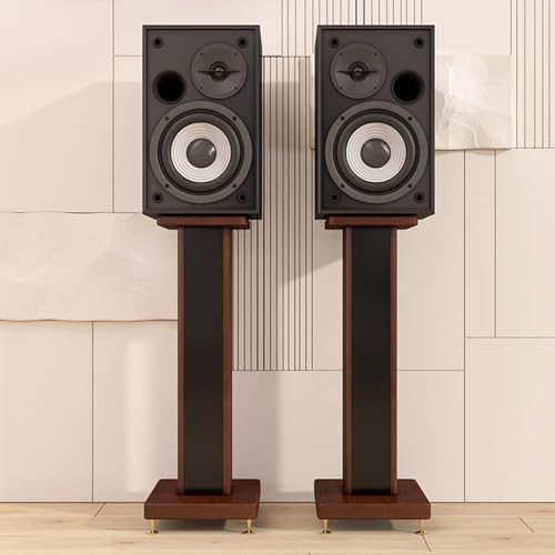 Soportes para altavoces que eliminan vibraciones con base de madera doble capa 80cm 2