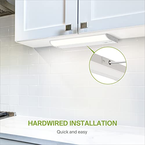 Image of ASD LED Under Cabinet Lighting, 12 inch 5W 325 LM, Dimmable Hardwired Under Cabinet Lights for Kitchen, 3000K Soft /4000K Cool /5000K Daylight, Under Counter Light Fixtures, ETL, White
