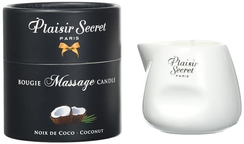 Bougie de massage coco Plaisirs Secrets soin corps hydratant blanc 80ml