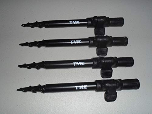 TMC 4 x Fishing Spiral Point Easy Screw Banksticks 15cm-20cm. 16mm diameter, clamp