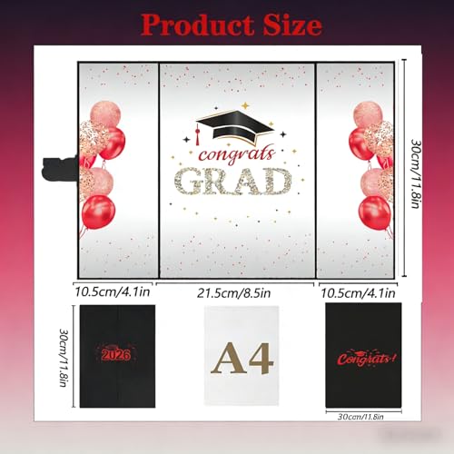 Image of SIHPTO Graduation Guest Book 2026 College Graduation Party Decorations,Red Graduation Signature Book,Class of 2026 Congrats Grad Guest Book Alternative, Graduation Gifts for Her Him
