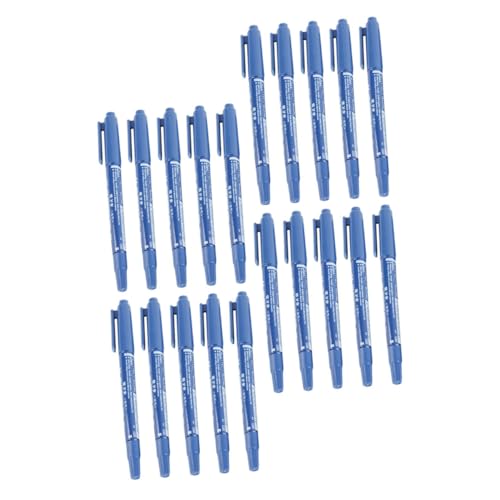 FOMIYES 20pcs Double Headed Oil Ink Tattoos Pen Eyebrow Tattooing Supplies Fine Tip Blue Ink