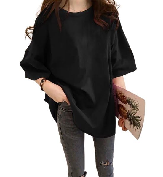 T-shirt surdimensionné femme grande chemise boyfriend ample et coton basique
