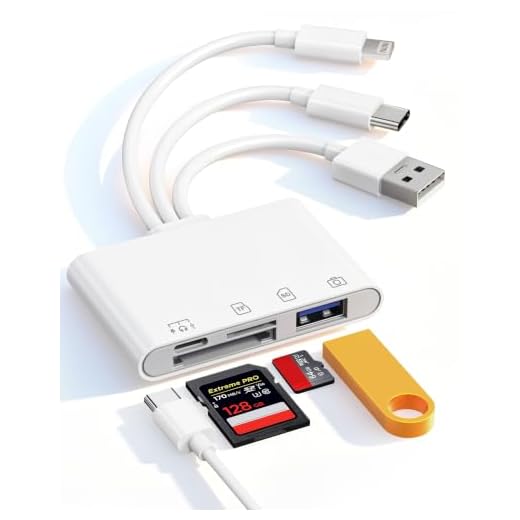 Flash Drive Adapter for iPhone/Android/PC, 4-in-1 Reader with SD/TF/USB-A/C