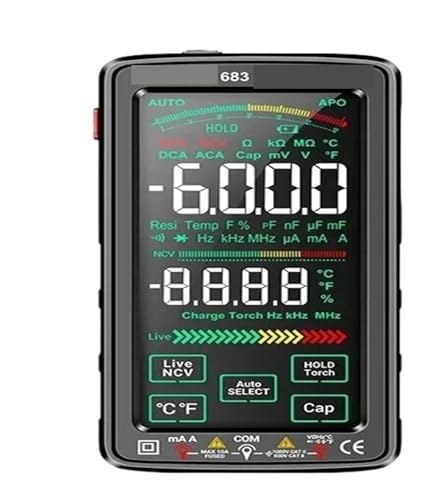 Testeur multimètre 683 tactile et rechargeable - Mesure de tension et courant AC/DC 6000 points